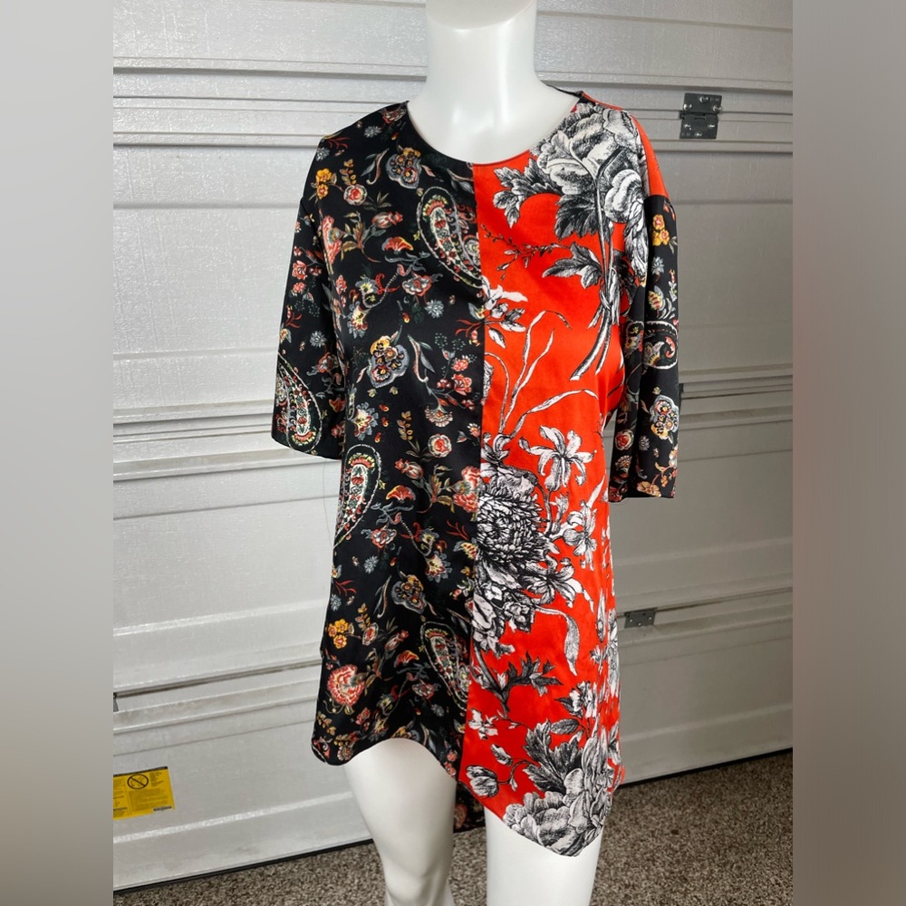 Zara Floral Patchwork Tunic Top - image 3